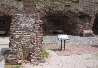 Marker and Damaged Section of the Fort. Click for full size. Marker and Damaged Section of the Fort image. Click for full size.
