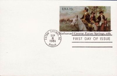 Battle of Eutaw Springs Commemorative Stamp. Click for full size. Battle of Eutaw Springs Commemorative Stamp image. Click for full size.