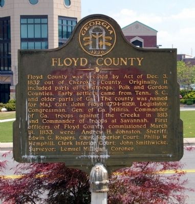 Floyd County Marker. Click for full size. Floyd County Marker image. Click for full size.
