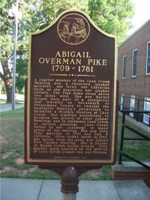 Abigail Overman Pike 1709 - 1781 Marker image. Click for full size.