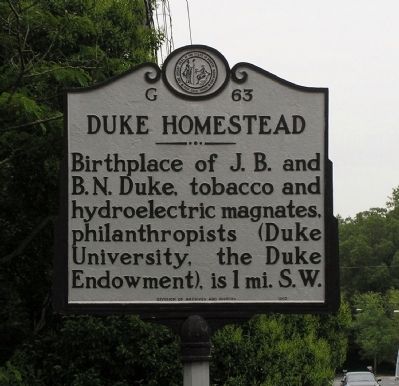 Duke Homestead Marker image. Click for full size.