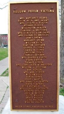 Yellow Fever Victims Memorial Marker image. Click for full size.