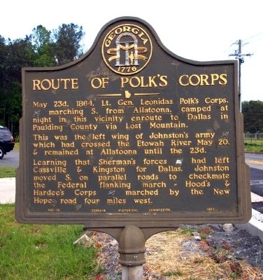 Route of Polks Corps Marker image. Click for full size.
