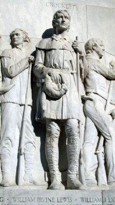 The Alamo Cenotaph Crockett Statue image. Click for full size.