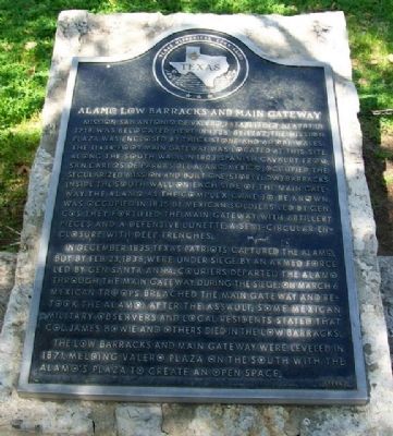 Alamo Low Barracks and Main Gateway Marker image. Click for full size.