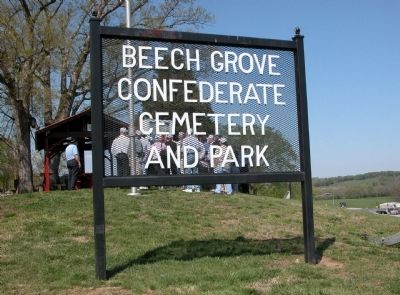 Sign at Entrance to the Beech Grove Confederate Cemetery image. Click for full size.
