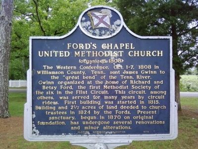 Ford's Chapel United Methodist Church Marker image. Click for full size.