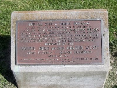 Burial Site of Chief Solano Marker image. Click for full size.