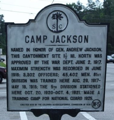 Camp Jackson Marker image. Click for full size.