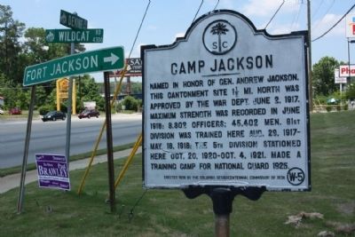 Camp Jackson Marker, at Devine Street (US 76/378) and Wildcat Road image. Click for full size.