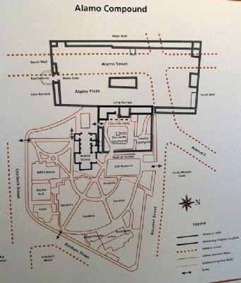 The Alamo Mission Diagram on Marker image. Click for full size.