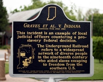 Graves et al v. Indiana Marker. Click for full size. Graves et al v. Indiana Marker image. Click for full size.