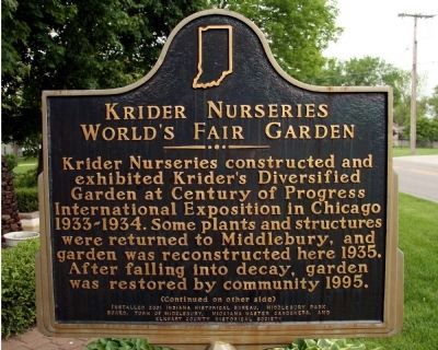 Krider Nurseries World's Fair Garden Marker image. Click for full size.