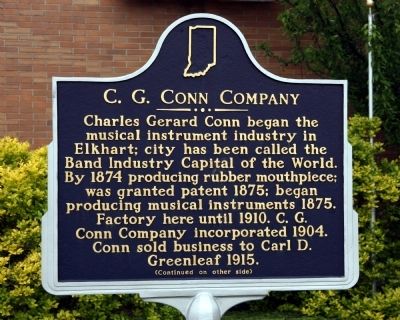 C.G. Conn Company Marker image. Click for full size.