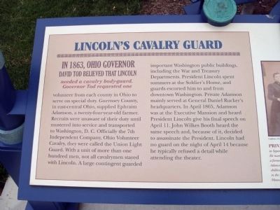 Left Section - - Lincoln's Cavalry Guard Marker. Click for full size. Left Section - - Lincoln's Cavalry Guard Marker image. Click for full size.
