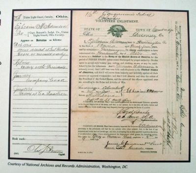 Ephraim Adamson's Enlistment Papers. Click for full size. Ephraim Adamson's Enlistment Papers image. Click for full size.