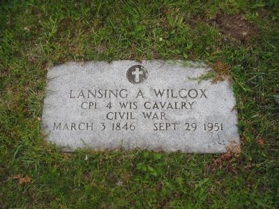 Gravestone of Lansing A. Wilcox image. Click for full size.