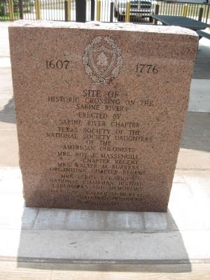 Historic Crossing on the Sabine River Marker. Click for full size. Historic Crossing on the Sabine River Marker image. Click for full size.