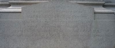 Nathanael Greene Monument - inscription, south face of base image. Click for full size.