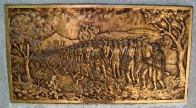 Gonzales Men at the Alamo Relief on Monument image. Click for full size.