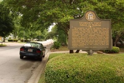 Georgia�s First School of Medicine Marker along Greene Street image. Click for full size.