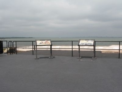 Markers Overlooking Charleston Harbor. Click for full size. Markers Overlooking Charleston Harbor image. Click for full size.