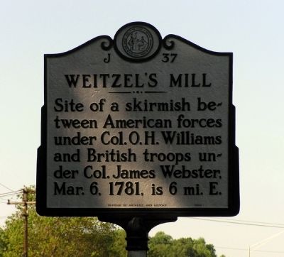 Weitzel's Mill Marker image. Click for full size.