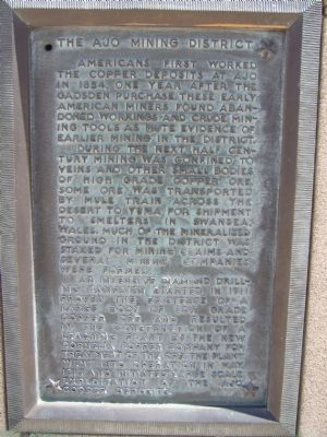 The Ajo Mining District Marker image. Click for full size.