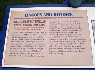 Lincoln and Divorce Marker - Left Section image. Click for full size.