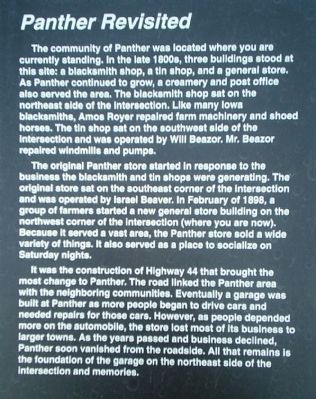 Text on Panther Marker image. Click for full size.
