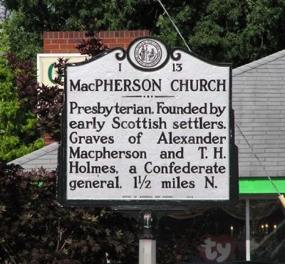MacPherson Church Marker image. Click for full size.