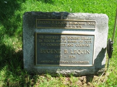 Eugene B. Lequin Memorial Park<br>Dedicated May 29, 1978 image. Click for full size.