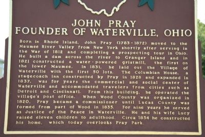 John Pray - Founder of Waterville,Ohio image. Click for full size.