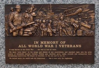 Graceland East Memorial Park Veterans Monument -<br>World War I Plaque image. Click for full size.