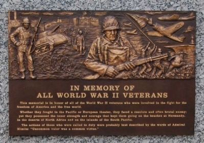 Graceland East Memorial Park Veterans Monument -<br>World War II Memorial image. Click for full size.