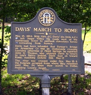 Davis March to Rome Marker image. Click for full size.