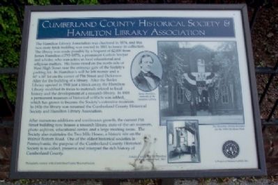 Cumberland County Historical Society & Hamilton Library Association Marker image. Click for full size.