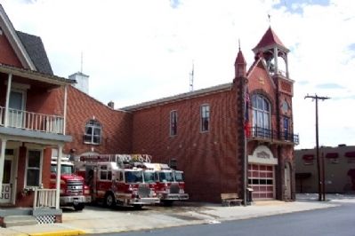 The Union Fire Company Station and Marker image. Click for full size.