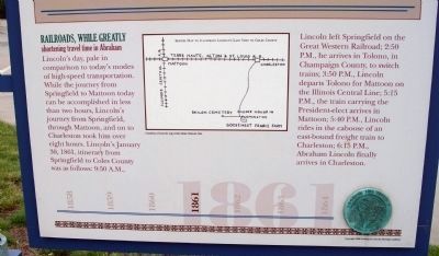 Lower Section (Side One) - - Lincoln's Last Visit / The Debaters in Mattoon Marker image. Click for full size.