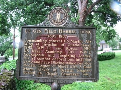 Lt. Gen. Field Harris, USMC Marker image. Click for full size.