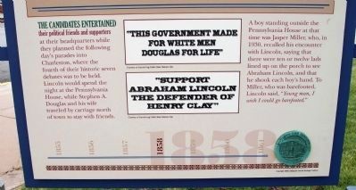 Lower Section (Side Two) - - Lincoln's Last Visit / The Debaters in Mattoon Marker image. Click for full size.