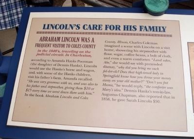 Left Section - - Lincoln's Care for His Family Marker image. Click for full size.