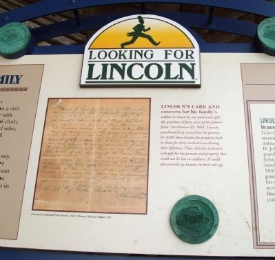 Middle Section - - Lincoln's Care for His Family Marker. Click for full size. Middle Section - - Lincoln's Care for His Family Marker image. Click for full size.
