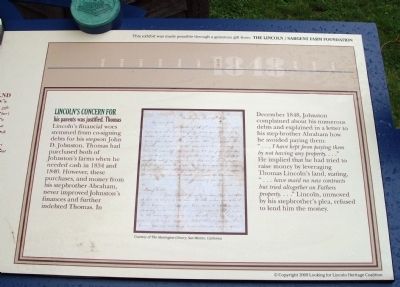 Right Section - - Lincoln's Care for His Family Marker image. Click for full size.