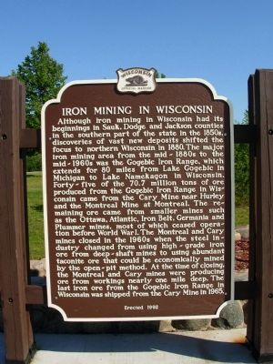 Iron Mining in Wisconsin Marker image. Click for full size.