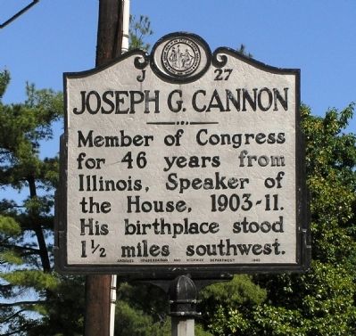 Joseph G. Cannon Marker. Click for full size. Joseph G. Cannon Marker image. Click for full size.