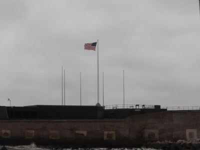 Fort Sumter's Flagpoles image. Click for full size.