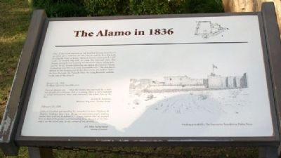 The Alamo in 1836 Marker. Click for full size. The Alamo in 1836 Marker image. Click for full size.
