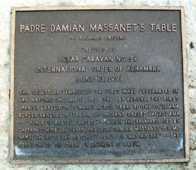 Padre Damian Massanet's Table Marker image. Click for full size.