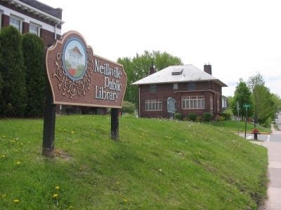 Neillsvile Public Library Sign image. Click for full size.